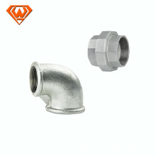 DIN2950 standard beaded threads two times galvanized malleable iron pipe fittings with ribs